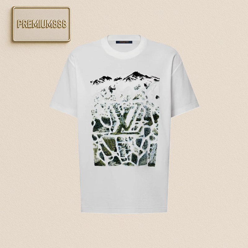 LU Snow Path Pattern Round-neck Short-sleeved Shirt