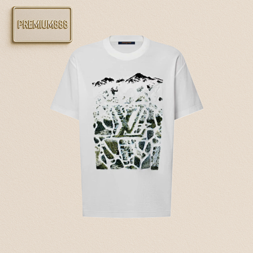LU Snow Path Pattern Round-neck Short-sleeved Shirt