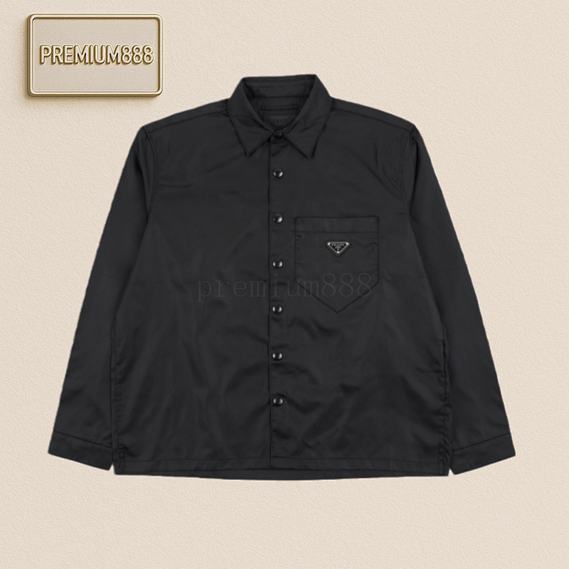 Prd 24Fw Re-Nylon Pocket Triangle Label Nylon Shirt Jacket