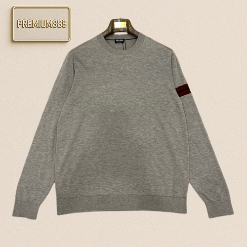 Zegna Jenia Basic Round-neck Casual Long-sleeved Knit Shirt