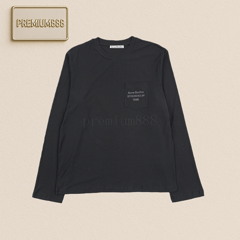 As 25Fw Acne Pocket Small Logo Letter Print Long Sleeve