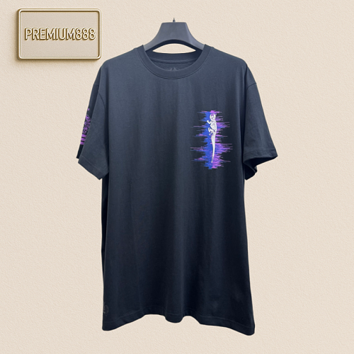 Crozier Skull Head Soundwave Print Short-Sleeved T-Shirt