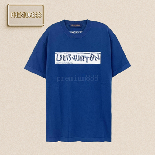 L V Water-soluble Small Letter Woolen Short Sleeves