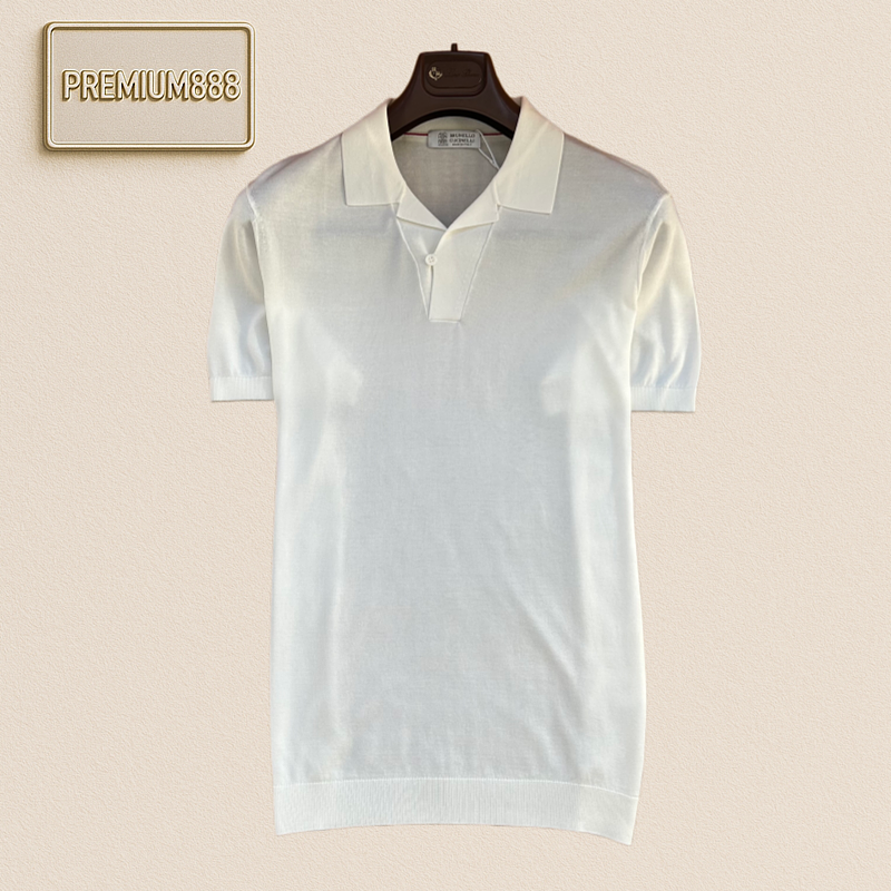 BC Brunello Simple Cuban Collar Casual Knitted Short-Sleeved Polo Shirt