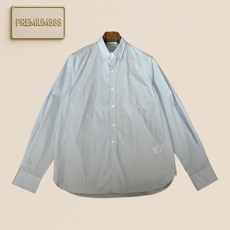 The Row Semi-collared Casual Long-sleeved Shirt