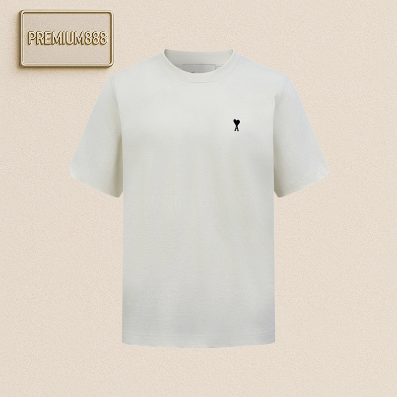 Ami Paris Love Textured Short Sleeve