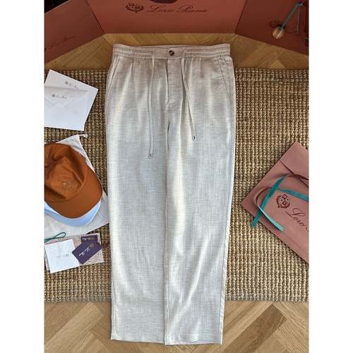 Zegna Jenia Elastic Waist Linen Drawstring Casual Pants