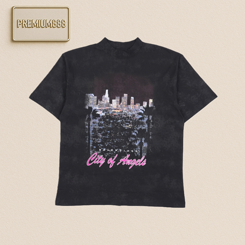 Balenciaga Blcg Paris 25ss Urban Night Scene Print Short Sleeve