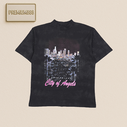 Balenciaga Blcg Paris 25ss Urban Night Scene Print Short Sleeve