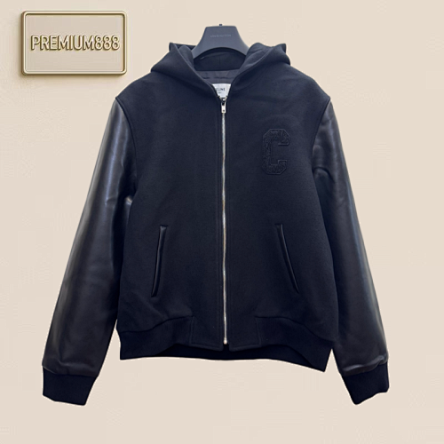 Cel Selin Cashmere Wool Sleeve Hooded Zip-Up Coat