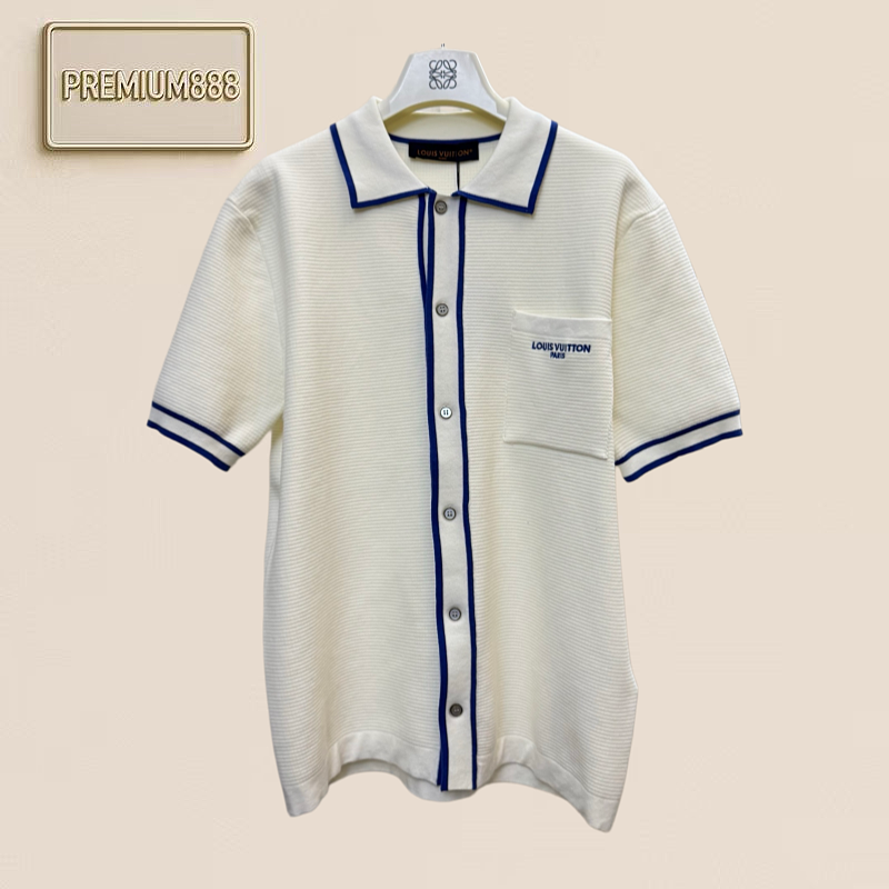 1v Louis Waffle Pocket Lettered Knit Short Sleeve Cardigan