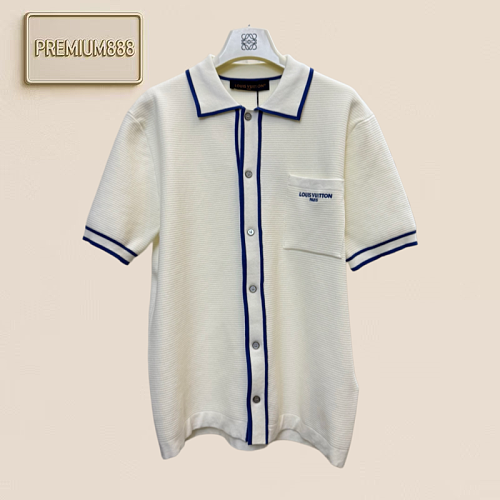 1v Louis Waffle Pocket Lettered Knit Short Sleeve Cardigan