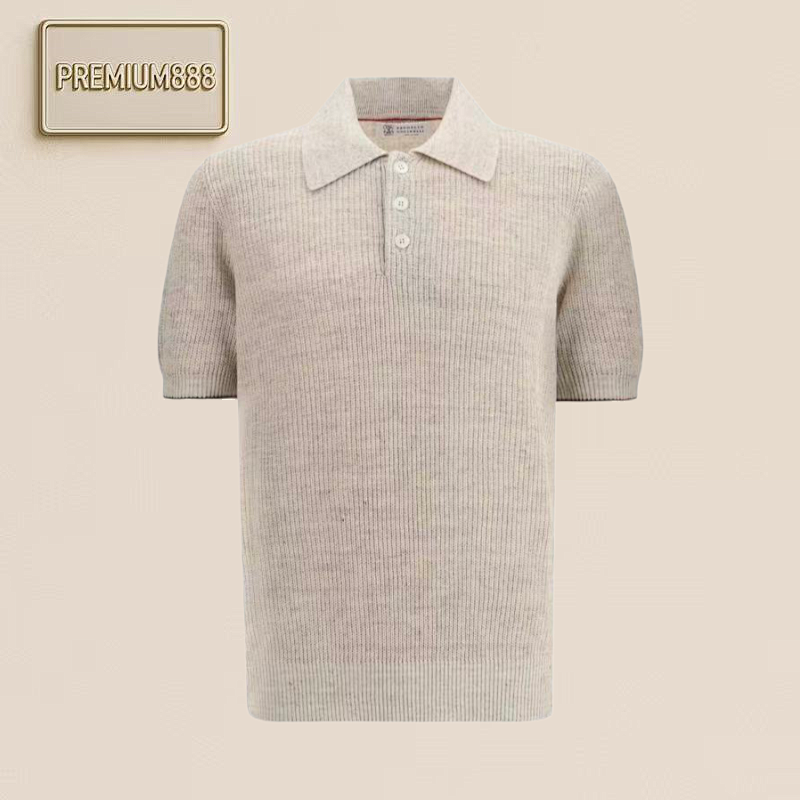BC Linen Cotton Polo Neck Round Button Shirt Craft Description