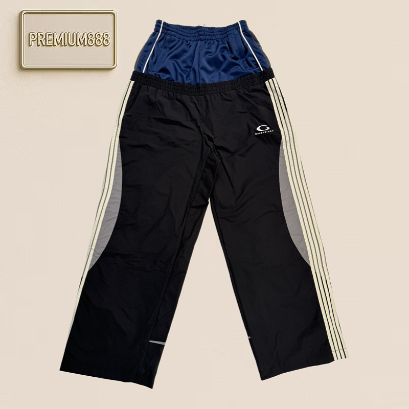 Balenciaga Blcg Double Sideband Five-Stripes Sport Pants - All Two-color Styles Are Fully Pre-dyed An