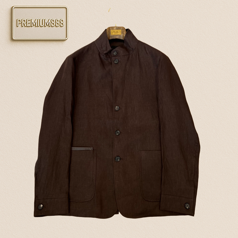Zegna Jenia Notched Linen Casual Jacket