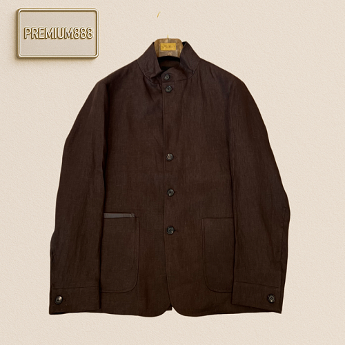 Zegna Jenia Notched Linen Casual Jacket