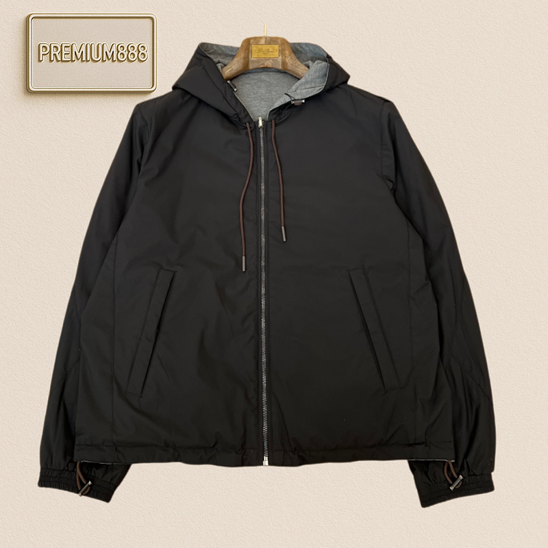 Zegna Jenia Double-Sided Wearable Hooded Casual Jacket
