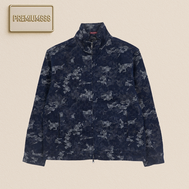 G 25Fw Double G Marble Denim Zipper Jacket