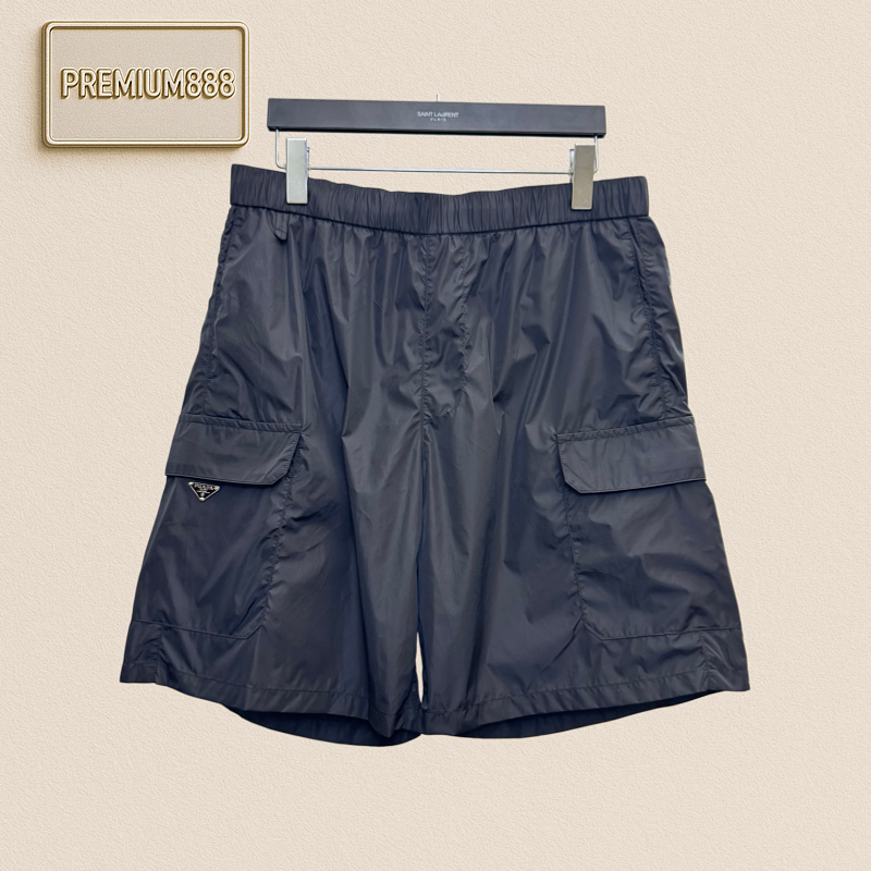 Prada Triangle Logo Workwear Nylon Shorts