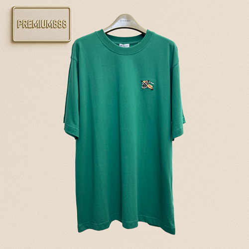 Burberry Round-neck Short-sleeved T-shirt With Horse Embroidery And Plush Texture On The C