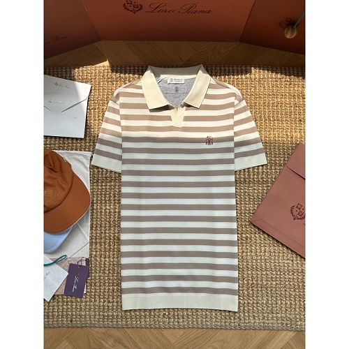 BC Brunello Classic Stripe Collar Embroidered Logo Polo Shirt