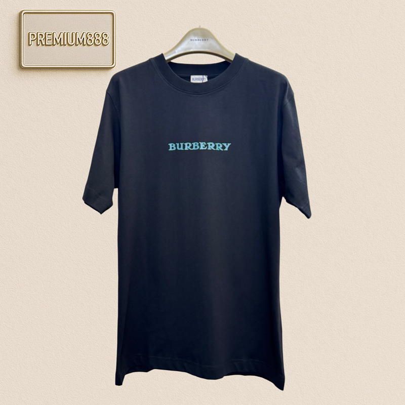 Burberry Warhorse Rider Logo Front And Back Stencil Printed Short-Sleeved T-Shirt