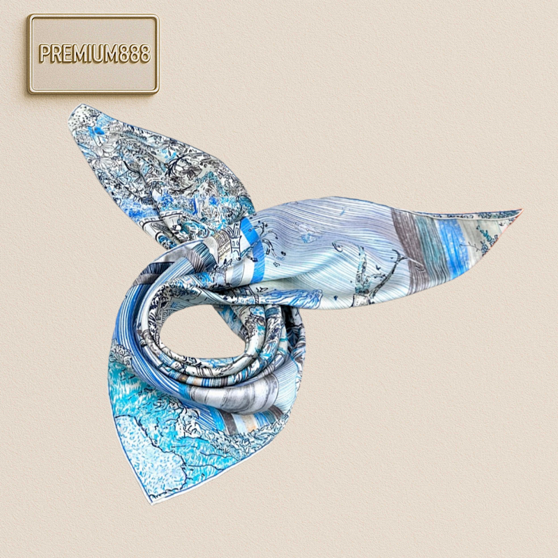 Hermès Soaring Fubao Dream 90 Square Scarf 18mm Top Silk Double-sided Printing