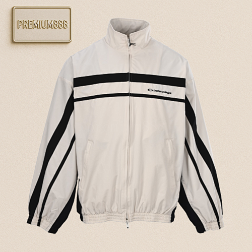 Balenciaga Blcg White And Grey Dual Destruction Sport Suit Jacket