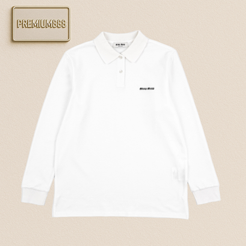 Miu 25Fw Miu Small Label Embroidered Polo