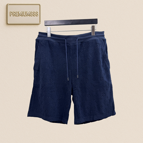 1v Louis Embroidered Jacquard Printed Cotton Circle Knit Shorts