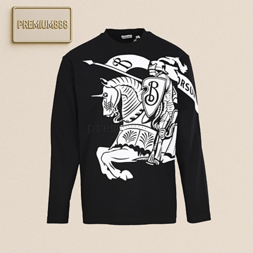 Burberry Bbr Cotton Top Warhorse Print Long-sleeved T-shirt