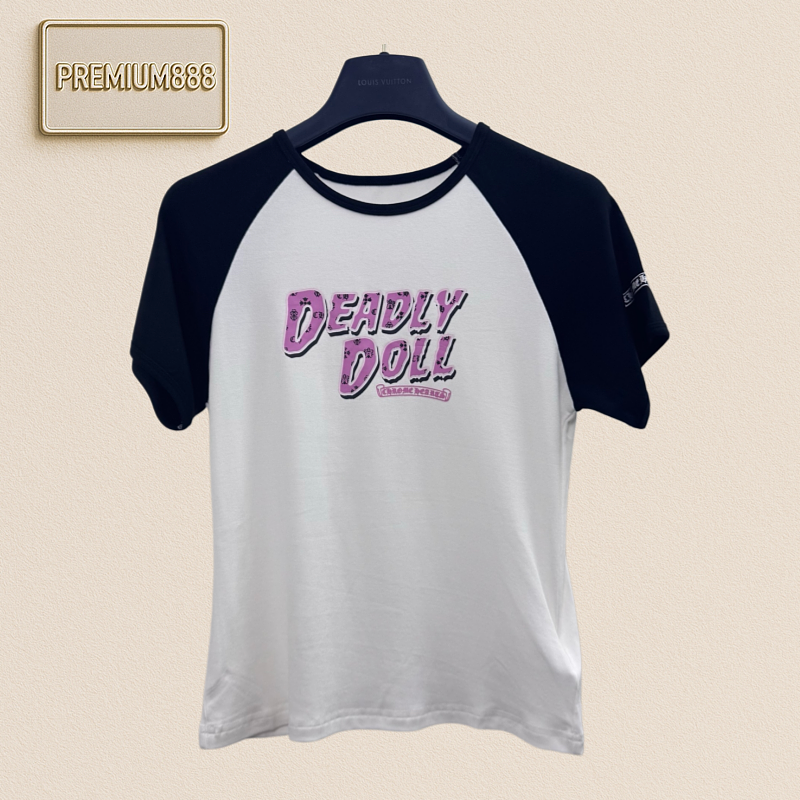 Chrome Hearts CH Krozin Death Doll Collaboration Women's Printed Short-Sleeved T-Shirt