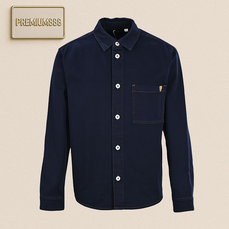 Off-White Burber RY BB R Shield Lapel Denim Shirt Jacket