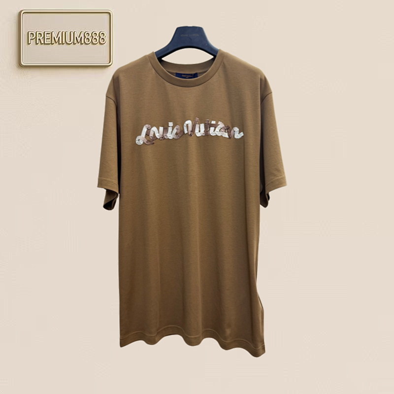 1v Louis Lettered Gradient Striped Short-Sleeve T-Shirt