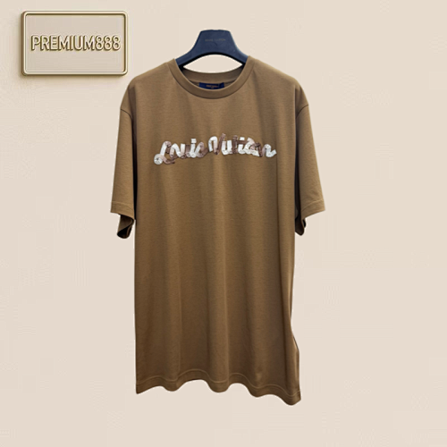 1v Louis Lettered Gradient Striped Short-Sleeve T-Shirt