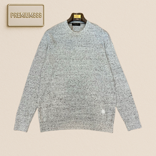 Loro Piana No. Yoo Pianya Waffle Roundneck Knit Top With Long Sleeves
