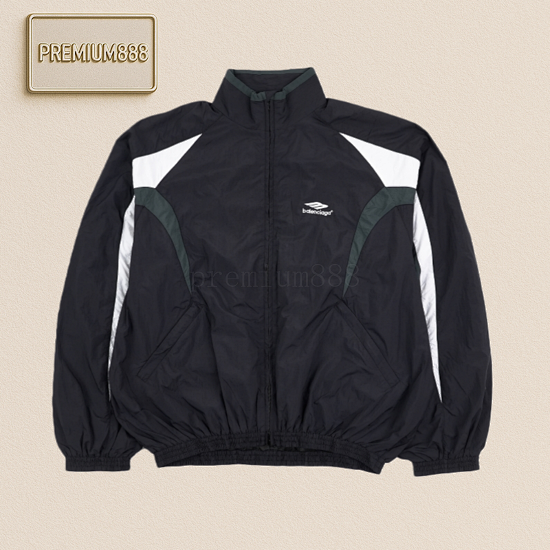 Balenciaga Blcg 24Fw Black Green And White Color-blocked Jacket
