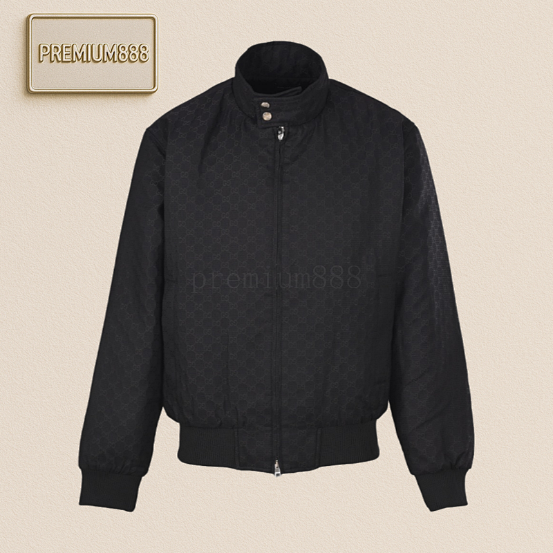 Gucci Fully Printed GG Stand-up Collar Cotton Jacket