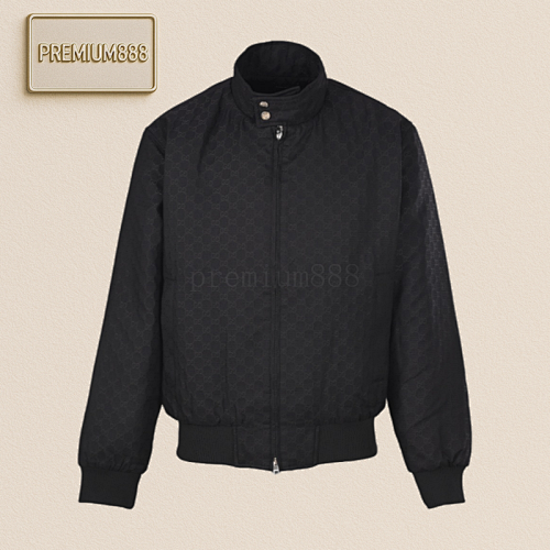 Gucci Fully Printed GG Stand-up Collar Cotton Jacket