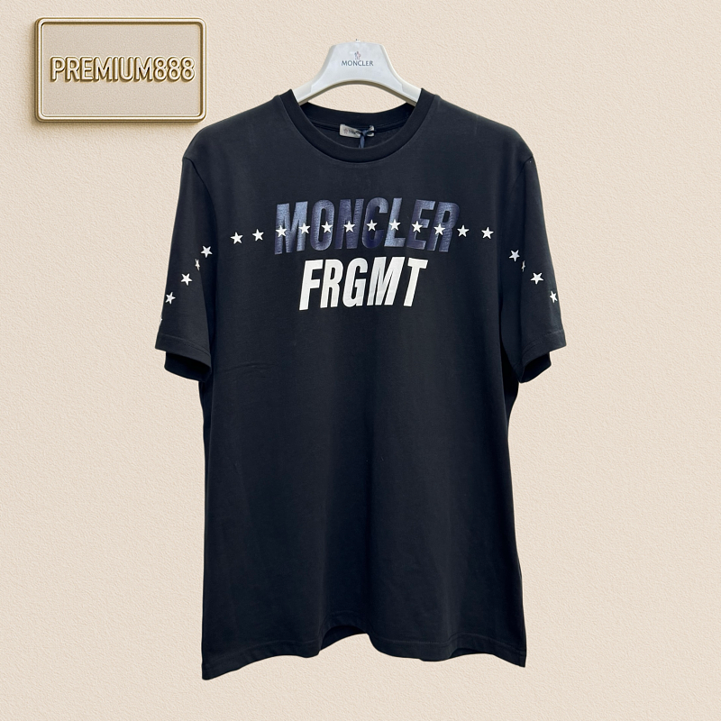 Mengkou Five-pointed Star Lettered Embroidered Short-Sleeved T-Shirt