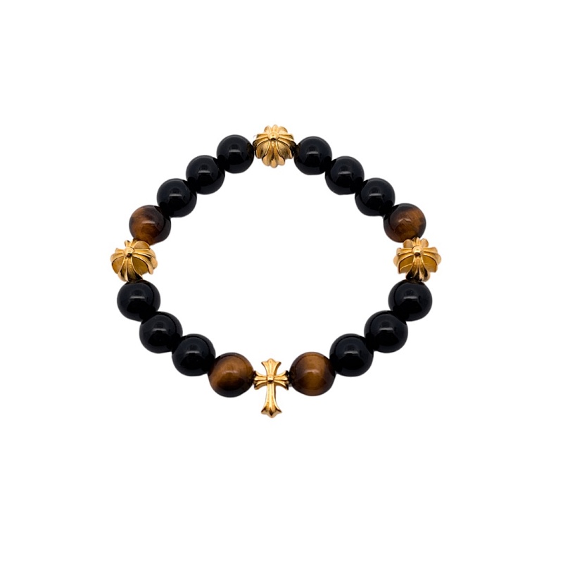 CH Rome Hearts Cross Black Onyx Amber BraceletItem ID