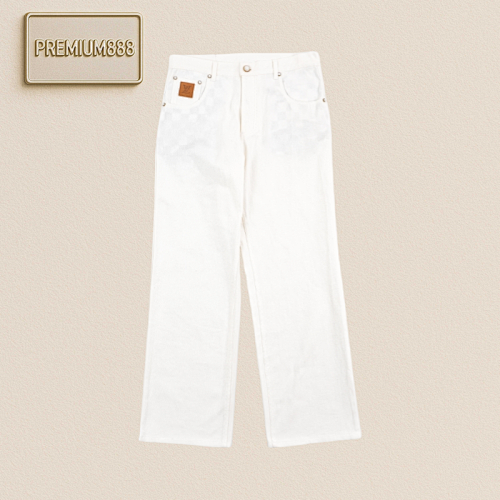 LV 25ss Back Pocket Topstitch Presbyopia Denim Trousers