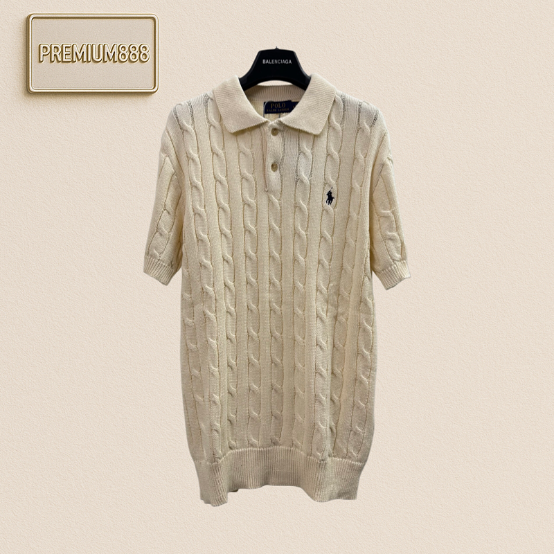 Ralph Lauren Cotton Twill Knitted Polo Shirt Short Sleeve