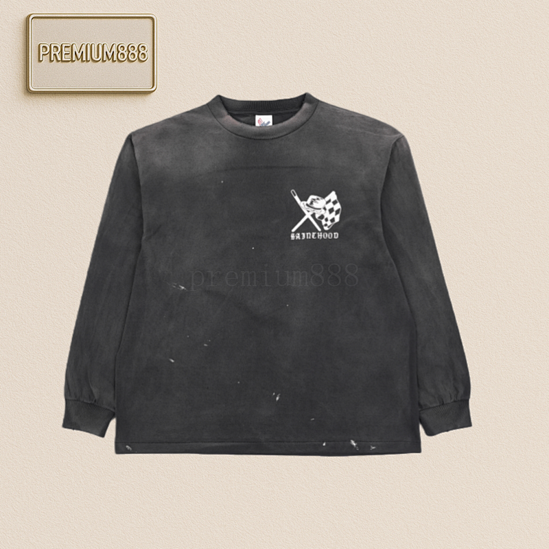 Saint Michael Skull Helmet Print Long Sleeve