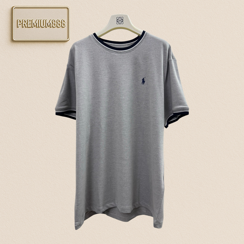 RL Small Spiked Embroidered Elastic Mesh Short-Sleeve T-shirt