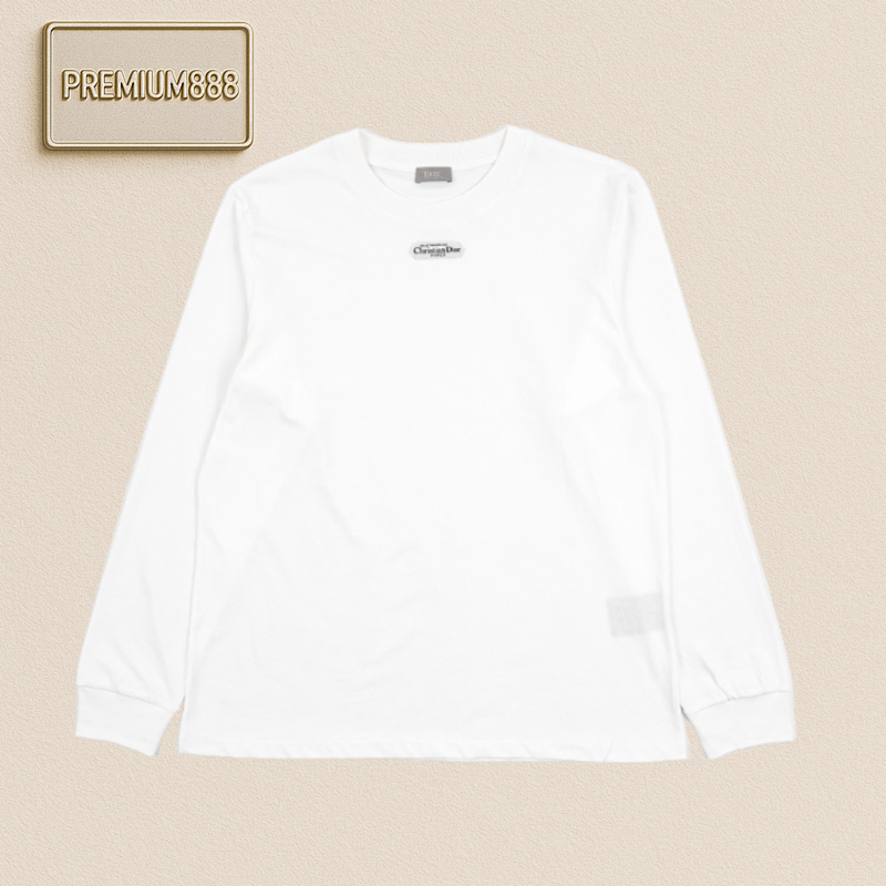 CD New Logo Decorated Cotton Long-sleeved T-shirt