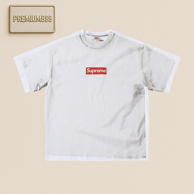 Supreme Sup&MM6 Co-branded Deconstruction Fake Two-piece Mud-dyed Box Short Sleeves