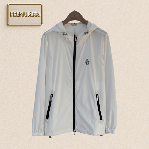 Brunello Cucinelli Brunello Color Contrast Hooded Windproof Jacket