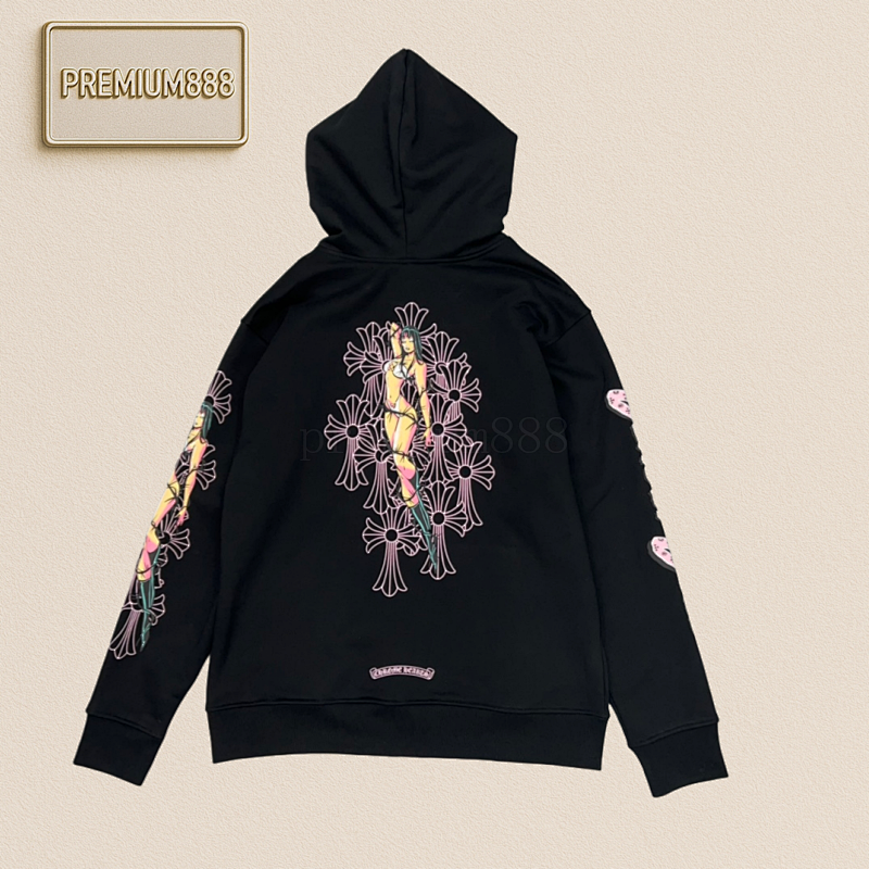 A Limited Edition Of 42 Pure Cotton Hooded Sweatshirts With A Simple Pink Cross Logo On Th