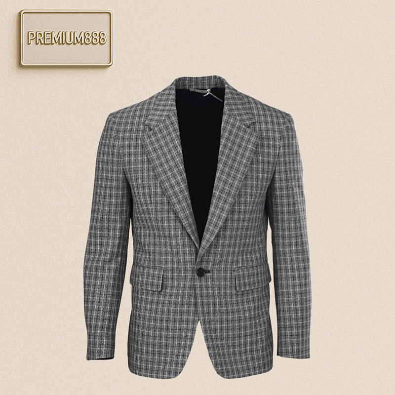 Acne Studios Plaid Wool Suit Jacket Set